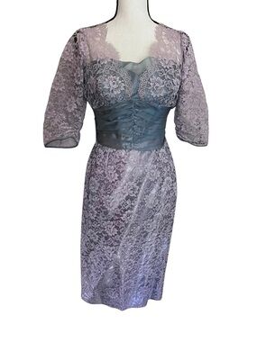 Vintage 1950’s AFL CIO Union Made Dress, Lavender Blue Lace Small